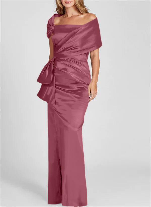 Off the Shoulder Long Sheath Column Gown for the Mother of the Bride