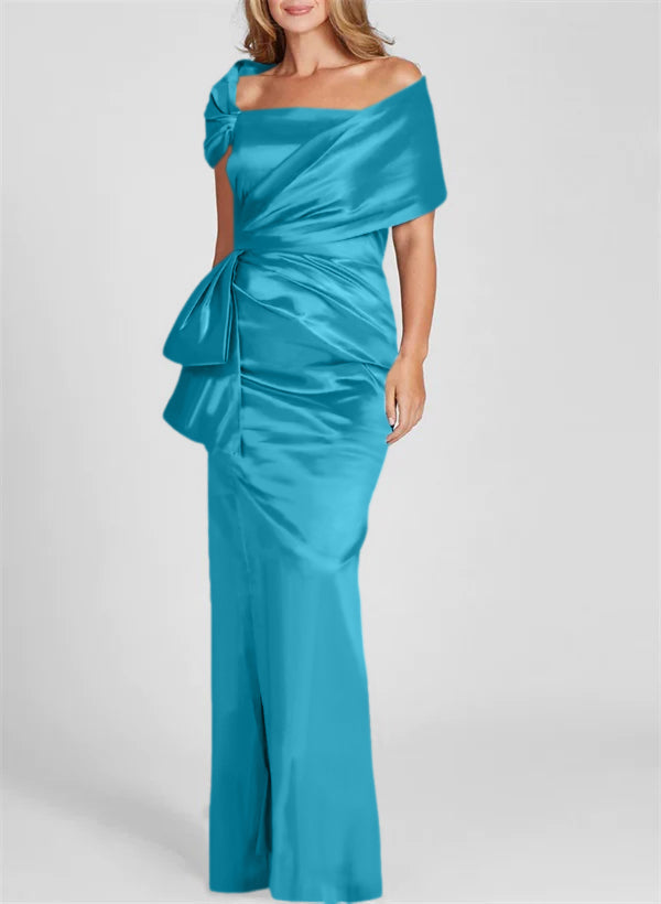 Off the Shoulder Long Sheath Column Gown for the Mother of the Bride