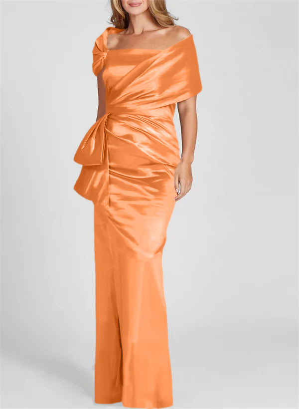 Off the Shoulder Long Sheath Column Gown for the Mother of the Bride