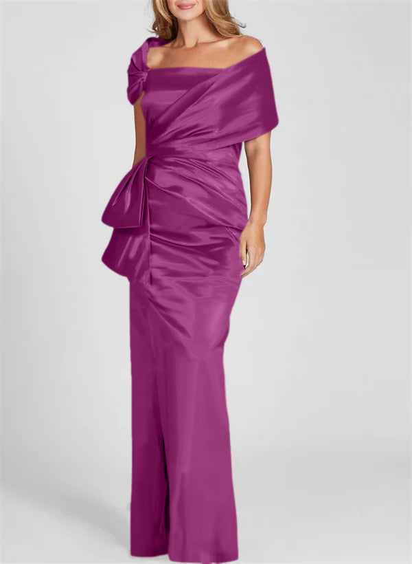 Off the Shoulder Long Sheath Column Gown for the Mother of the Bride