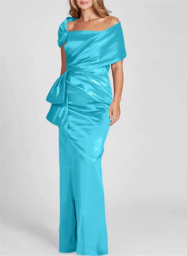 Off the Shoulder Long Sheath Column Gown for the Mother of the Bride