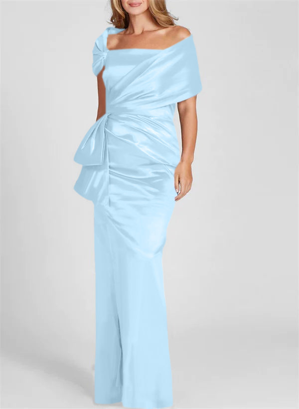 Off the Shoulder Long Sheath Column Gown for the Mother of the Bride
