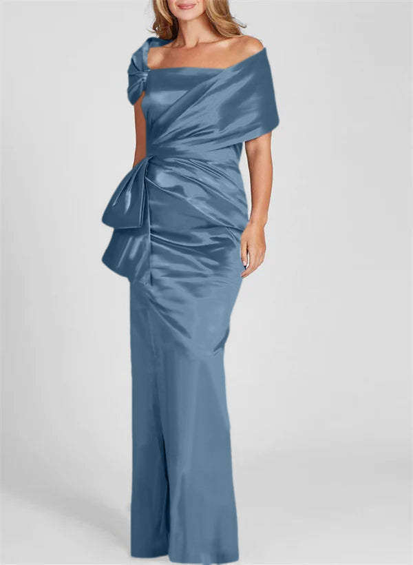 Off the Shoulder Long Sheath Column Gown for the Mother of the Bride