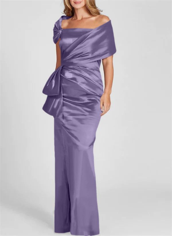 Off the Shoulder Long Sheath Column Gown for the Mother of the Bride