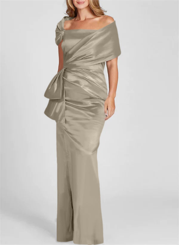 Off the Shoulder Long Sheath Column Gown for the Mother of the Bride