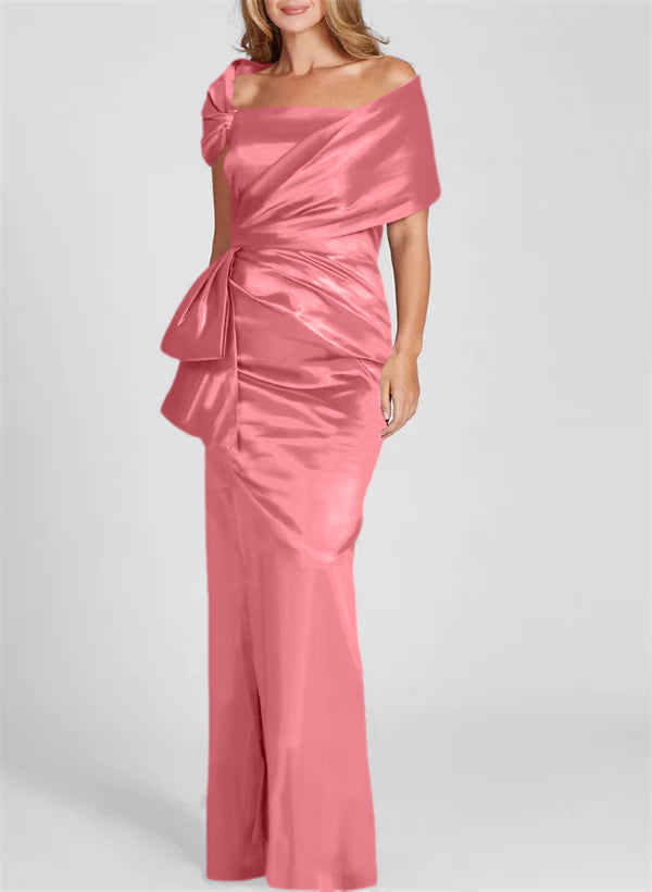 Off the Shoulder Long Sheath Column Gown for the Mother of the Bride