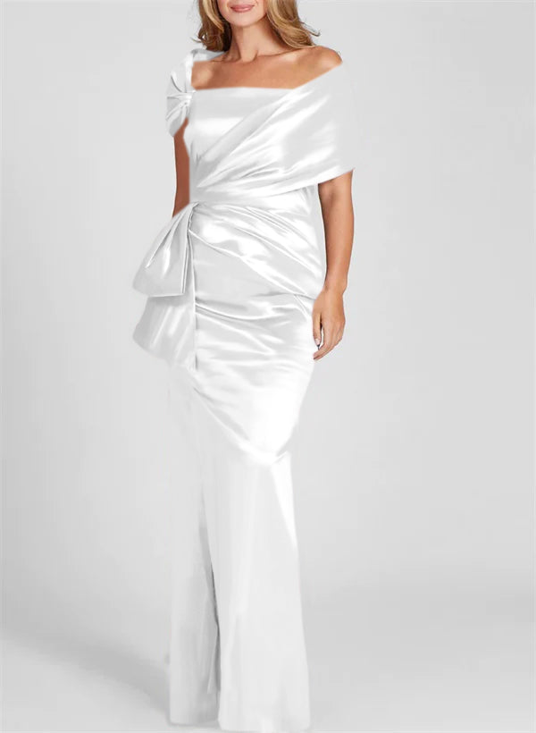 Off the Shoulder Long Sheath Column Gown for the Mother of the Bride