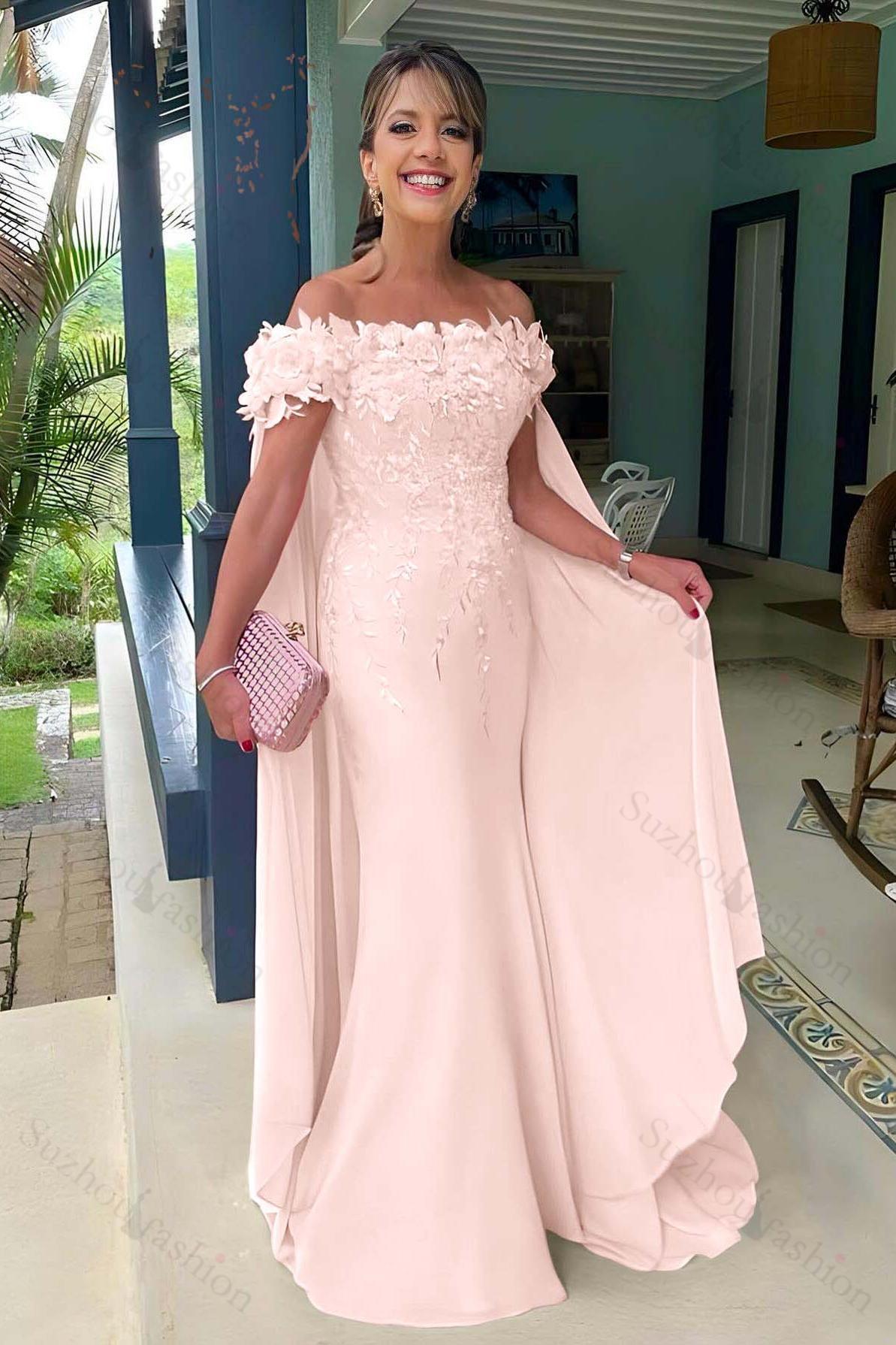 Off the Shoulder Sleeveless Long Mermaid Evening Formal Dress With Appliques
