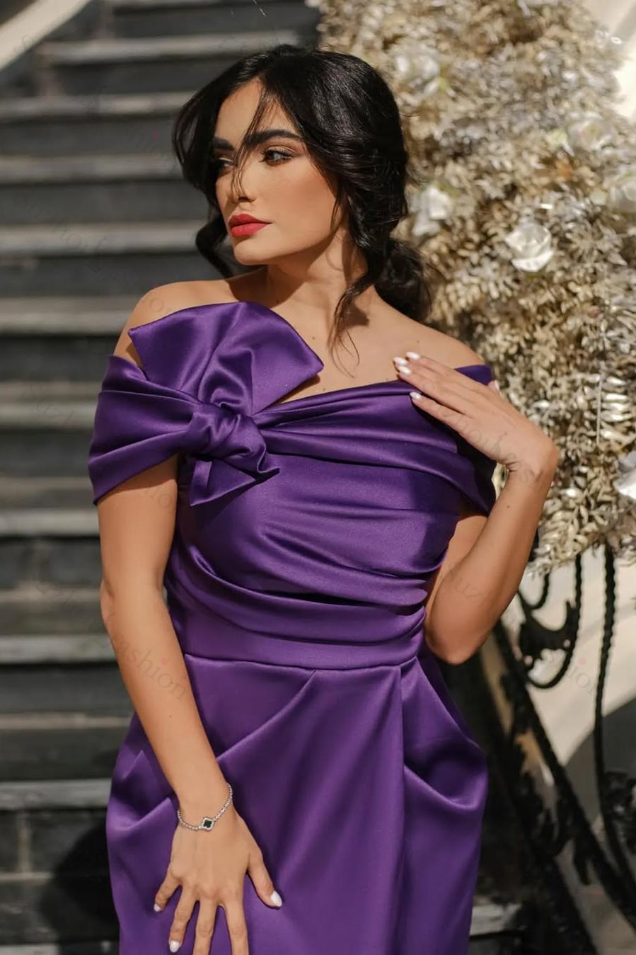 Off the Shoulder Sleeveless Long Split Evening Formal Dress With Pleated