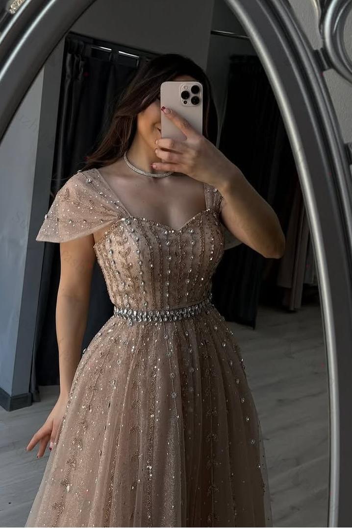 Off the Shoulder Strapless Sleeveless Long Evening Formal Dress With Beading