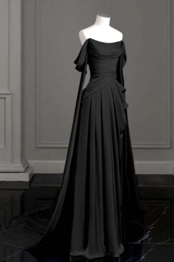 Off the Shoulder Strapless Sleeveless Long Evening Formal Dress With Pleated