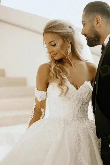 Off the shoulder Sweetheart Summer Beach Wedding Dress (ZD15702)