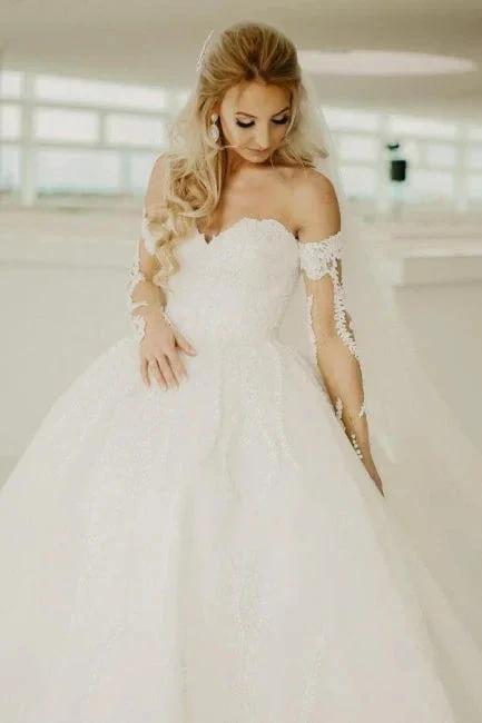 Off the shoulder Sweetheart Summer Beach Wedding Dress (ZD15702)