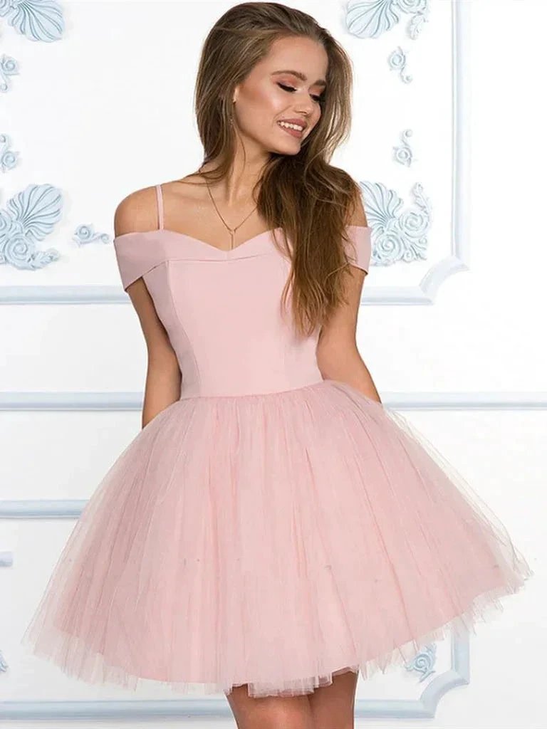 Off the Shoulder Homecoming Dresses SYH72 by vivymakudress