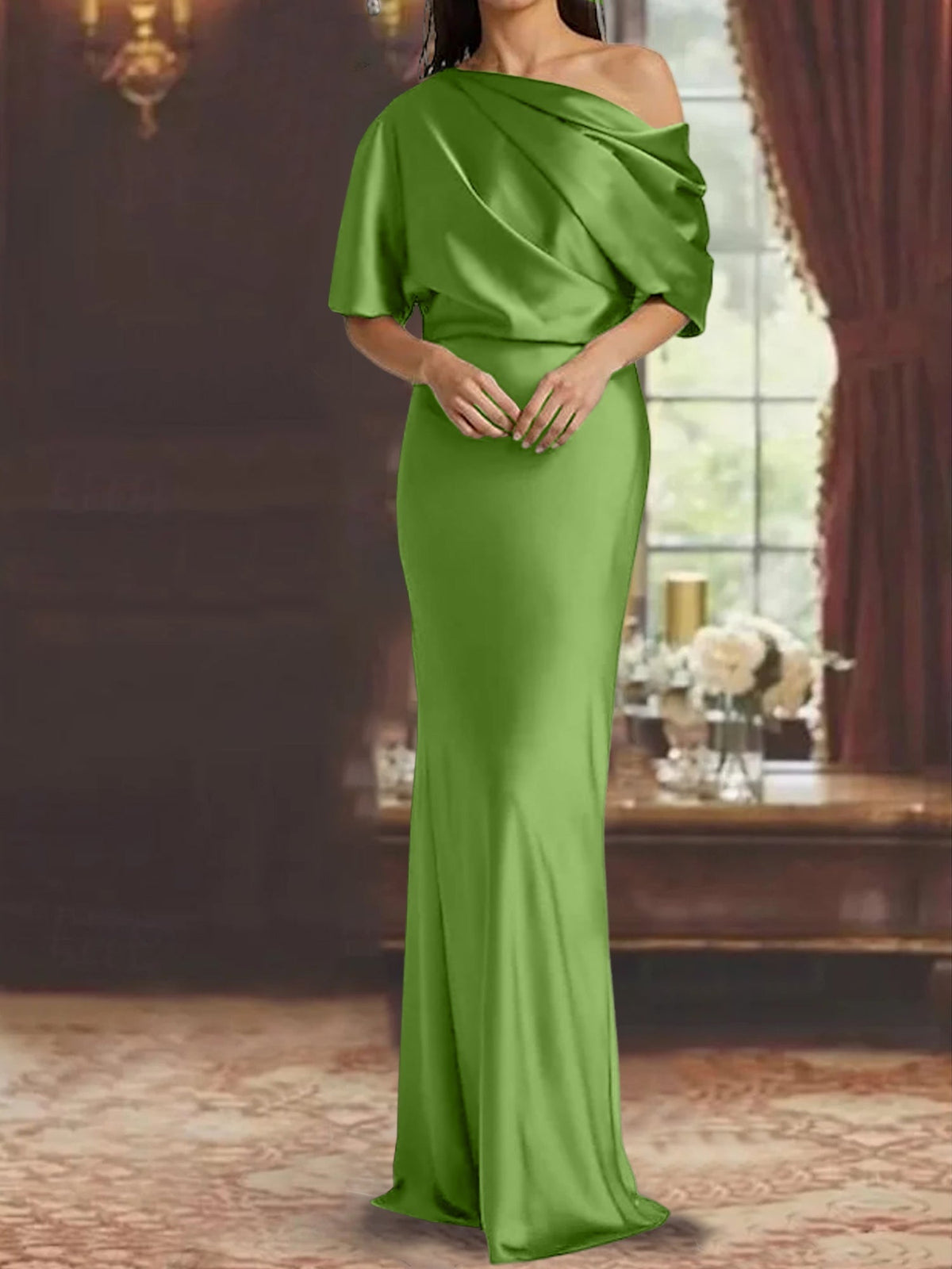 One Shoulder Column Gown for the Mother of the Bride