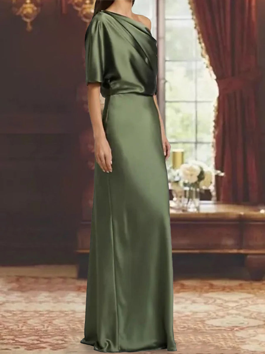 One Shoulder Column Gown for the Mother of the Bride