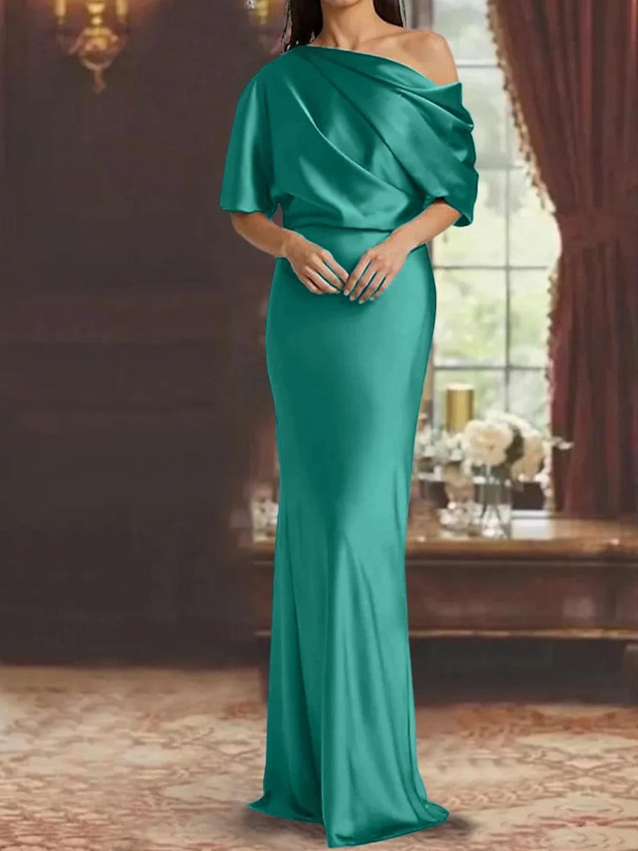 One Shoulder Column Gown for the Mother of the Bride