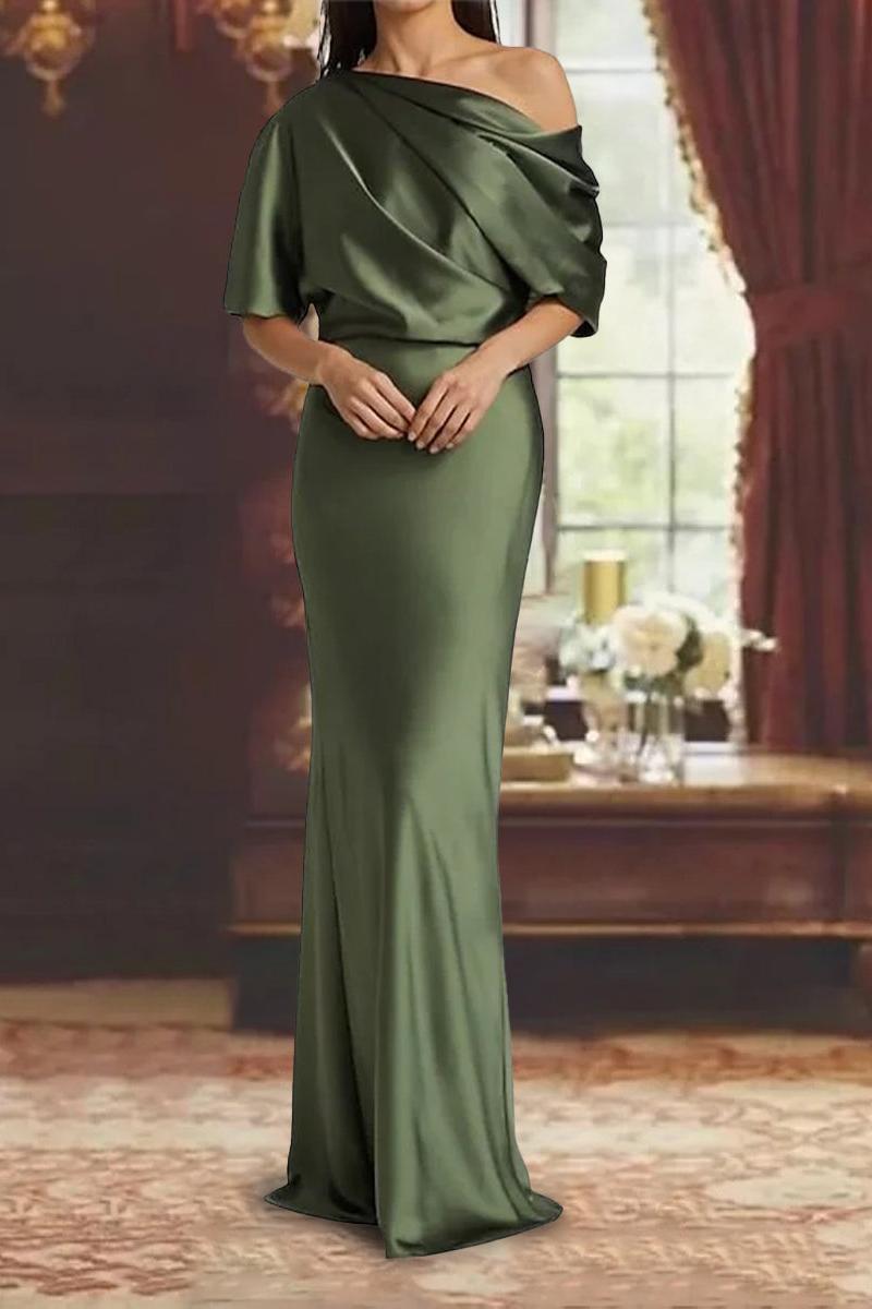 One Shoulder Column Gown for the Mother of the Bride