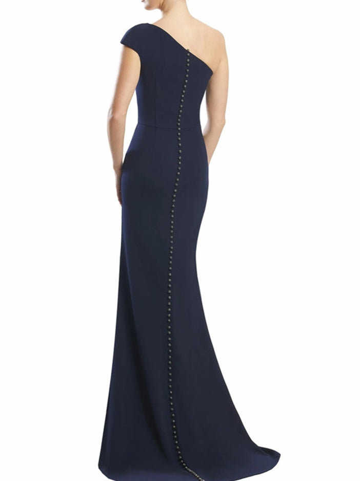 One Shoulder Long Trumpet Mermaid Gown for the Mother of the Bride
