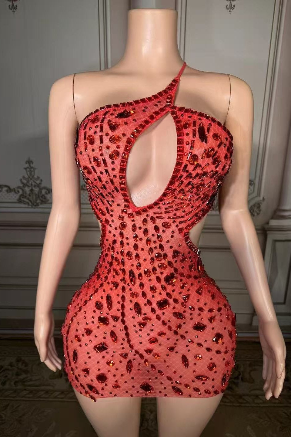 One Shoulder Homecoming Dresses Cut Out Bodycon Party Cocktail Dresses