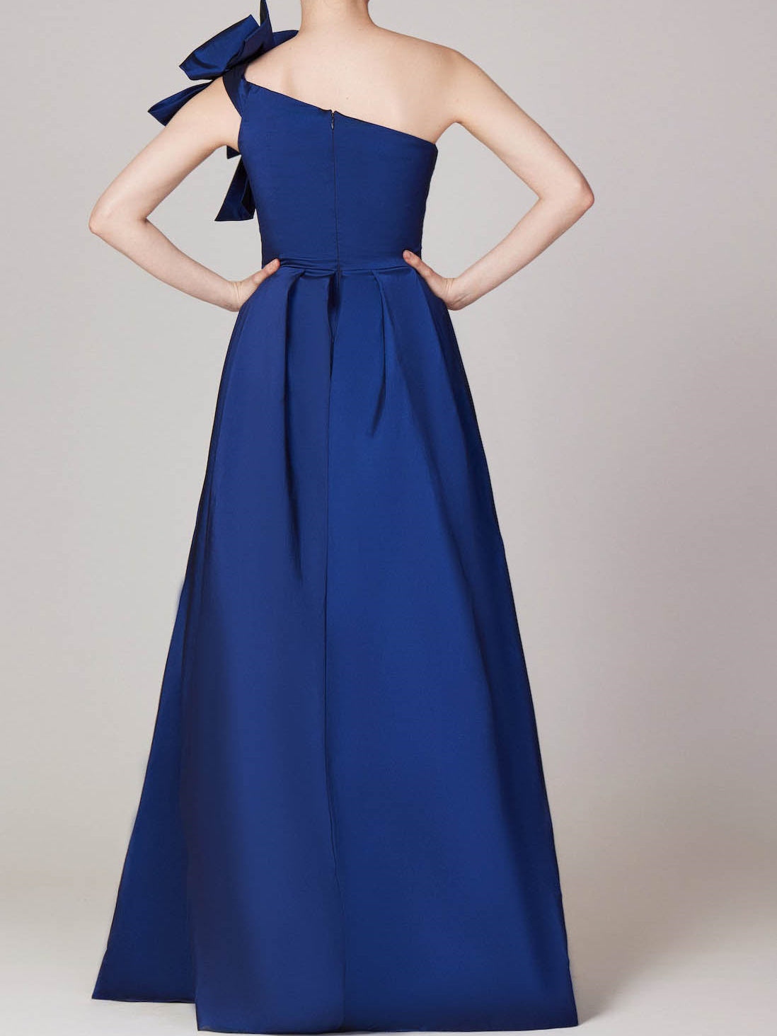 One Shoulder Sleeveless A Line Gown with Bow(s) for the Mother of the Bride