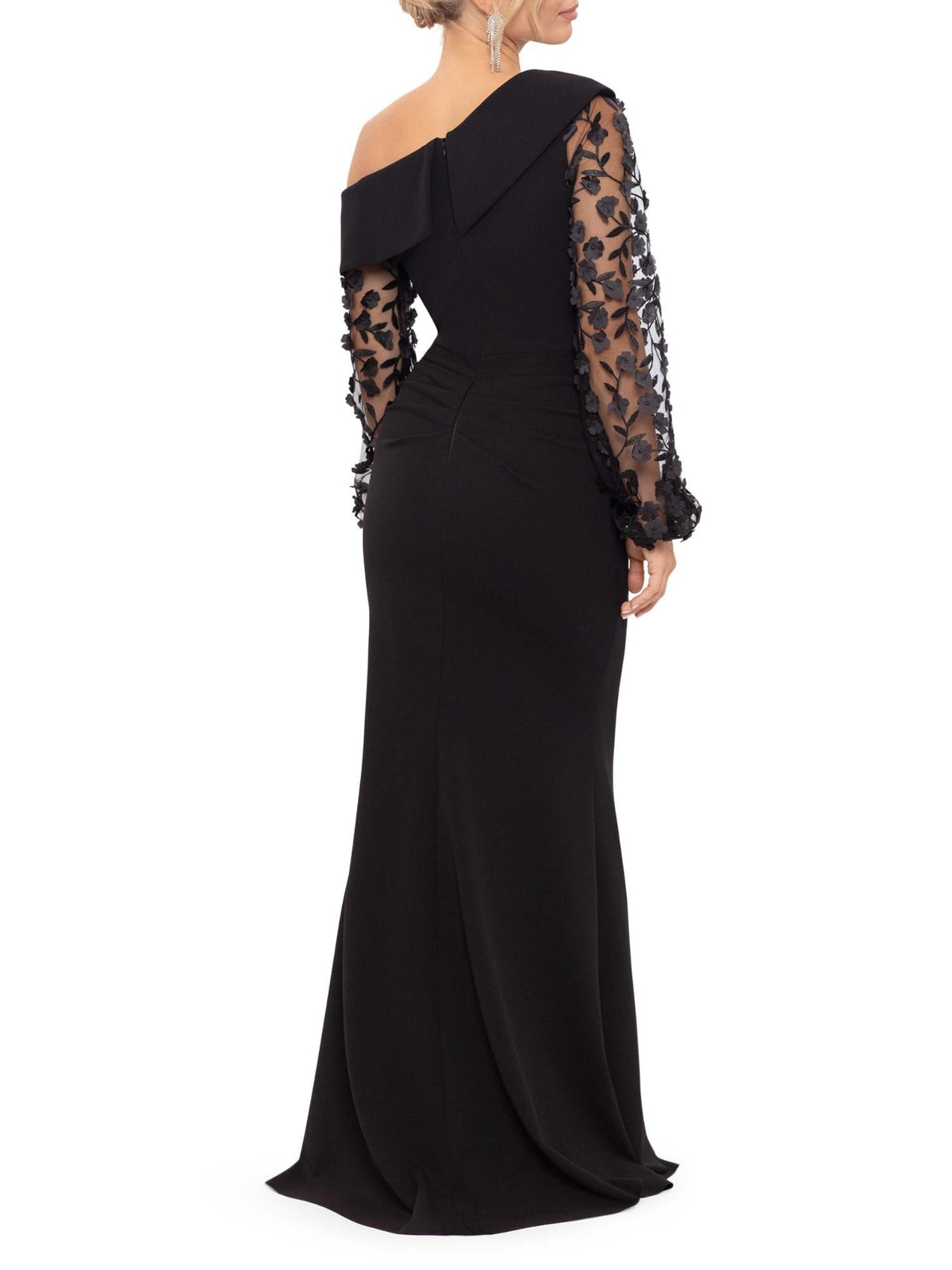 One shoulder Trumpet Mermaid Long Mother of the Bride & Groom Dress with Applique