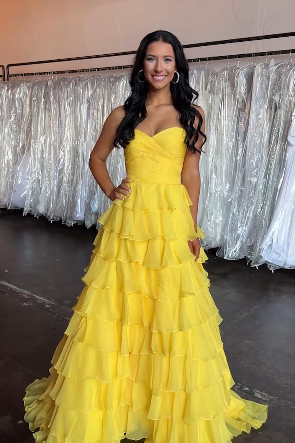Orange Prom Dress A Line Sweetheart Long Formal Dress With Ruffles