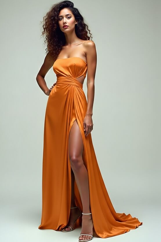 Ruched Square Neck Lemon Green Wedding Guest Dress Long Formal Dress With Slit
