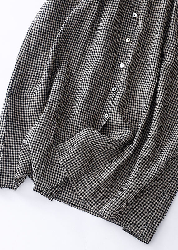 Nélida Exclusive Black Checked Peter Pan Collar Dress Boutique Collection