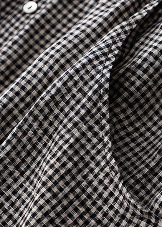 Nélida Exclusive Black Checked Peter Pan Collar Dress Boutique Collection