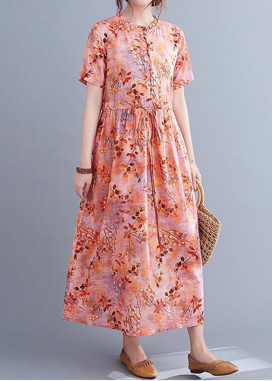 Organic Print Tie Waist Chiffon Ruffled Summer Maxi Dress ( Limited Stock)