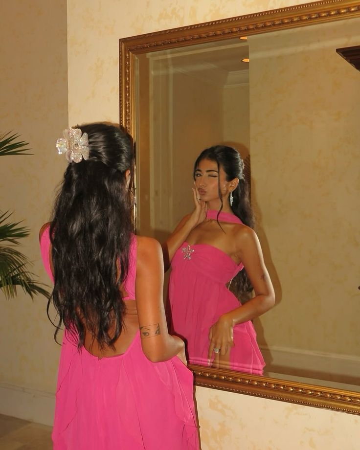 Sexy Rose Pink Halter Tube Chiffon Irregular Skirt Birthday Party Homecoming Dress - View 2 | VelvetHem