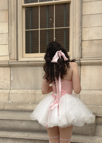 Sweet Ballet Sleeveless Lace Pattern Bow A-line Tulle 16th Birthday Homecoming Dress - View 6 | VelvetHem