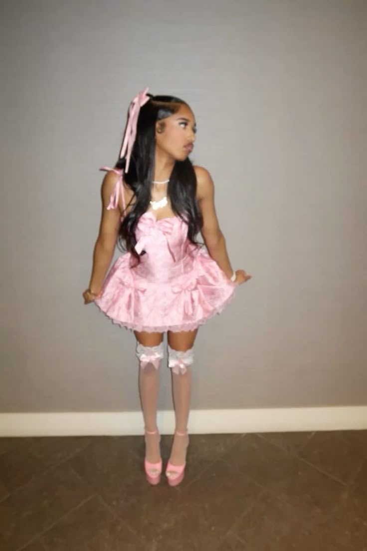 Sweet Pink Bow Floral Jacquard A-line 16th Birthday Homecoming Dress - VelvetHem