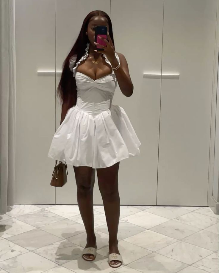 Sweet White Halter Neck A-Line 17th Birthday Homecoming Dress - View 3 | VelvetHem