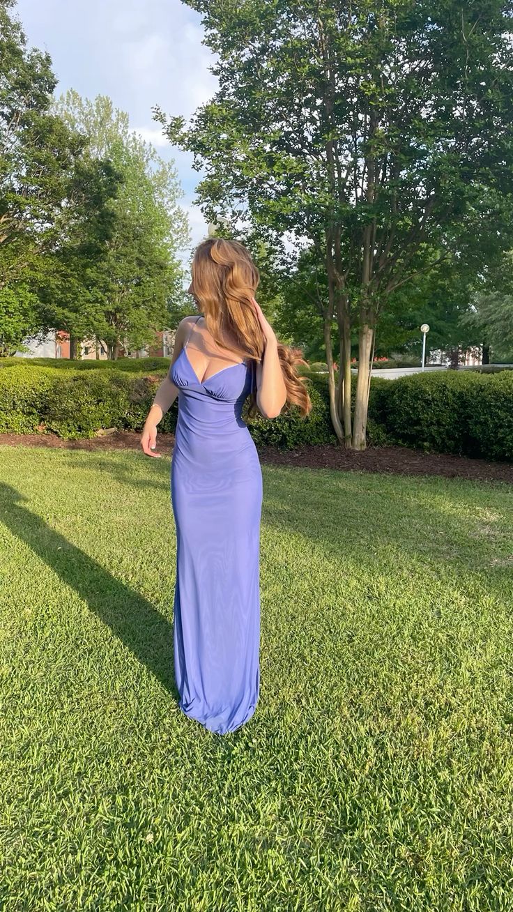 Elegant Mermaid V-neck Backless Chiffon Long Prom Dress Evening Dress Bridesmaid Dress - View 3 | VelvetHem