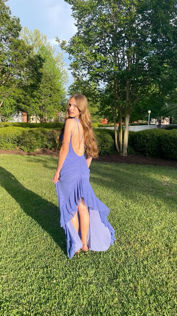 Elegant Mermaid V-neck Backless Chiffon Long Prom Dress Evening Dress Bridesmaid Dress - View 6 | VelvetHem