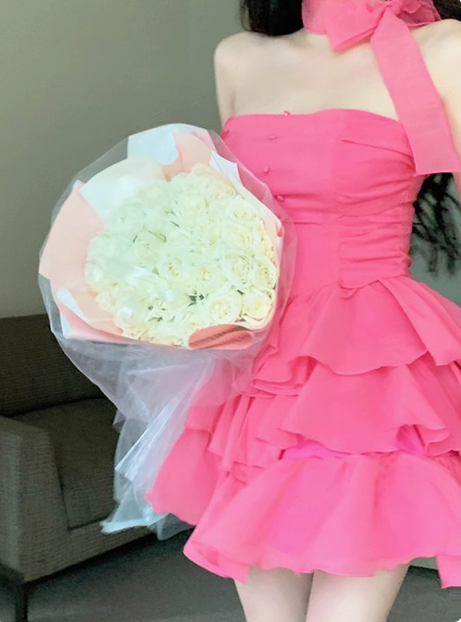 Sweet Sexy Pink Cake A-Line Mini Homecoming Dress - VelvetHem