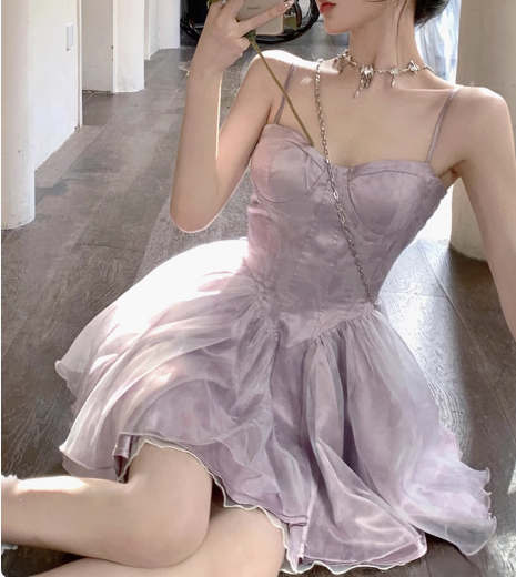 Sweet Purple Princess Puffy Strapless Homecoming Dress - VelvetHem