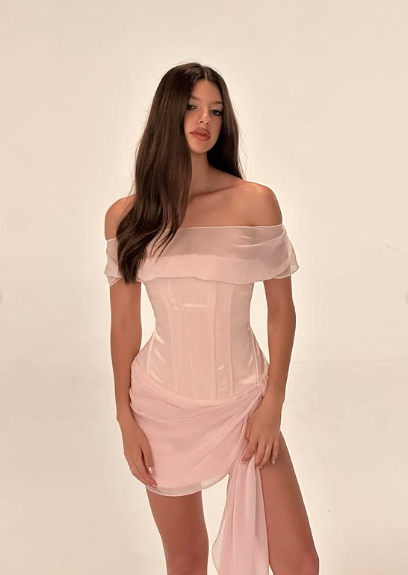 Cute One Shoulder Satin Herringbone Mini Homecoming Dress - View 3 | VelvetHem