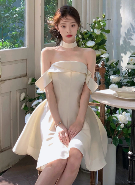 Elegant And Simple Satin One Shoulder A-line Birthday Dress Homecoming Dress - VelvetHem