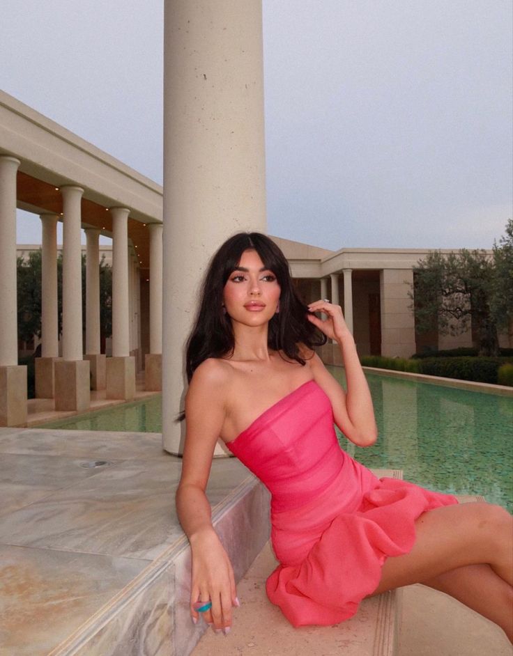 Sweet Pink Tube Top Flower Bud 17th Birthday Homecoming Dress - View 4 | VelvetHem