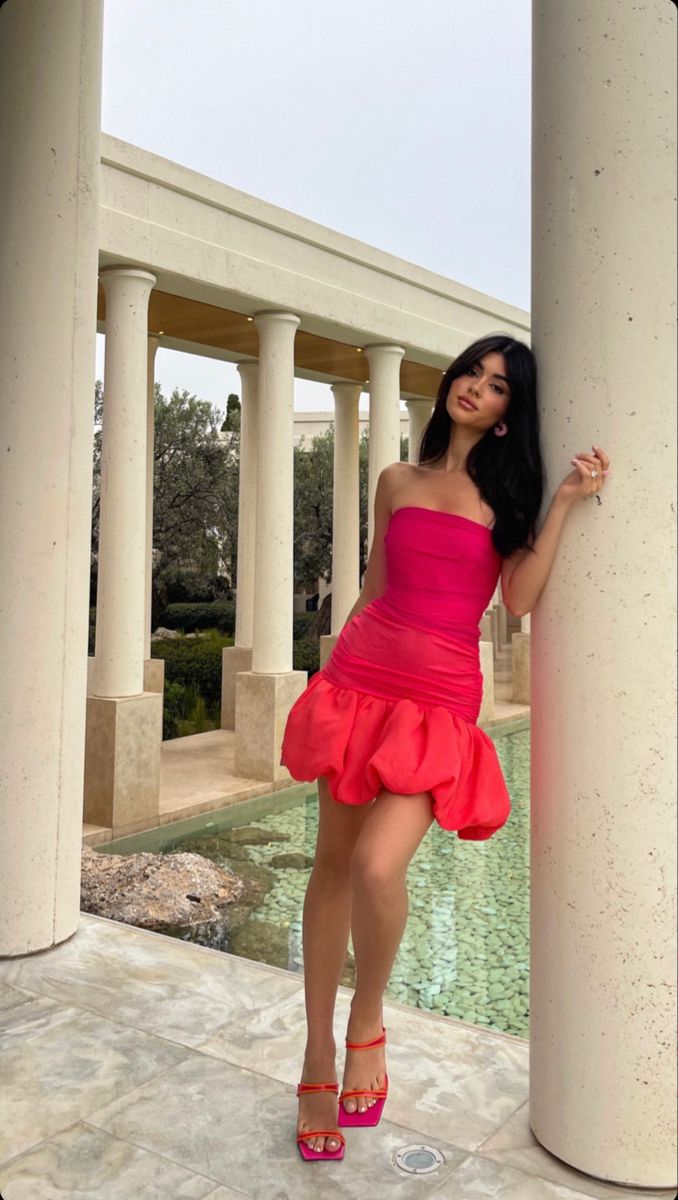 Sweet Pink Tube Top Flower Bud 17th Birthday Homecoming Dress - View 5 | VelvetHem