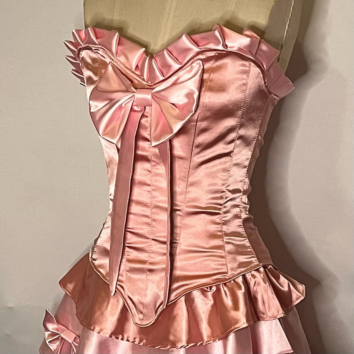 Sweet Heart Neck Pink Satin Bow 17th Birthday Homecoming Dress - View 4 | VelvetHem
