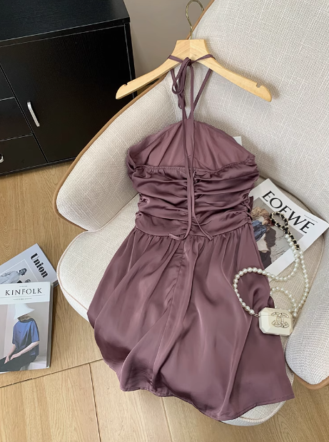 Elegant Halterneck Off-shoulder Design Birthday Dress Homecoming Dress - View 3 | VelvetHem