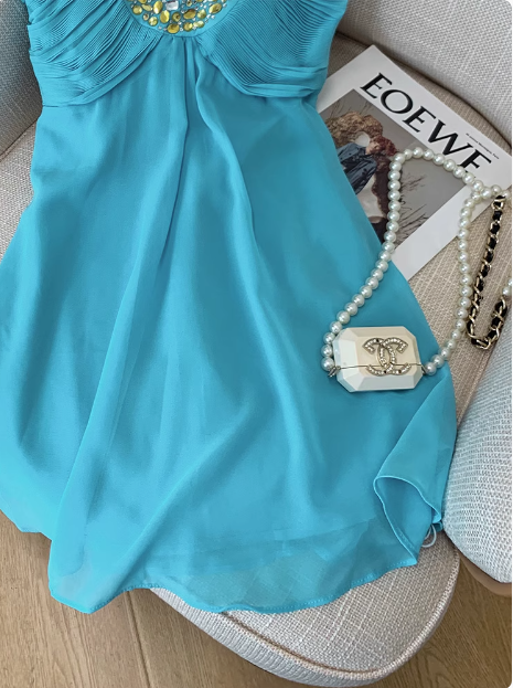 Pretty U-neck Halter Chiffon Birthday Short Dress Homecoming Dress - View 6 | VelvetHem