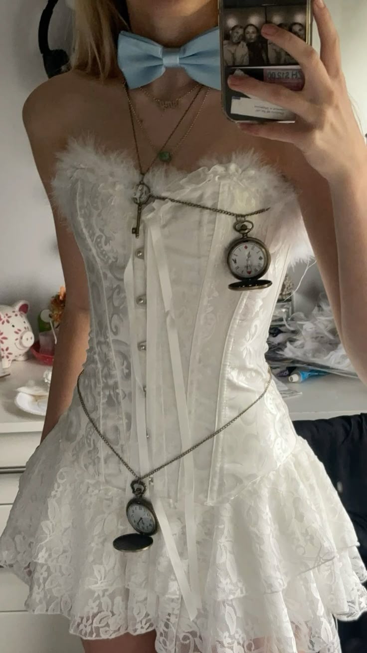 Sweet White Strapless Feather Embellished Lace Mini 16th Birthday Homecoming Dress - View 2 | VelvetHem