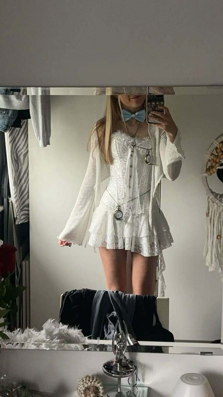 Sweet White Strapless Feather Embellished Lace Mini 16th Birthday Homecoming Dress - View 4 | VelvetHem