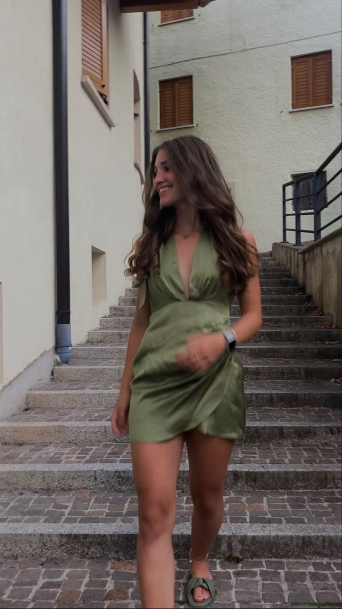 Elegant Olive Green Halter Backless Satin Birthday Skirt Homecoming - VelvetHem