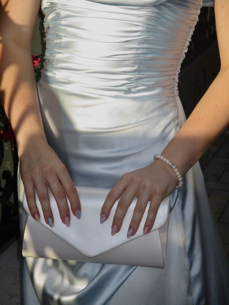 Elegant Ice Blue Off-the-shoulder Strapless Ruffled Split Satin Long Prom Dress Evening Dress - View 3 | VelvetHem